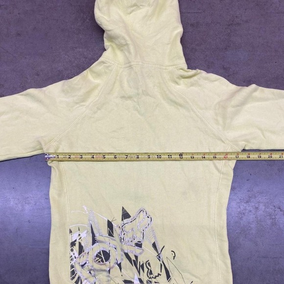 Fox Racing Yellow and white zip up hoodie with unique graphics - Picture 5 of 7